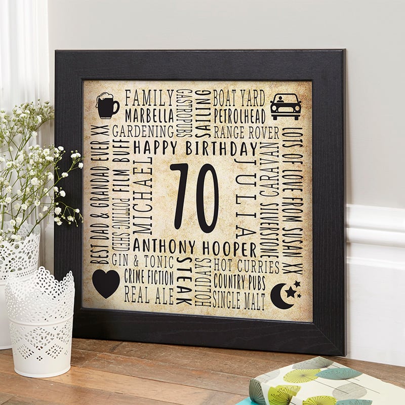 70th Birthday Personalised Ts For Men By Chatterbox Walls
