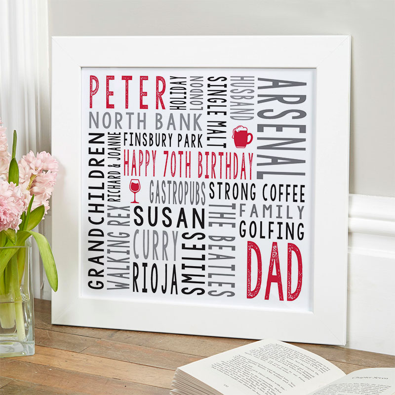 70th Birthday Personalised Unique Gifts for Him