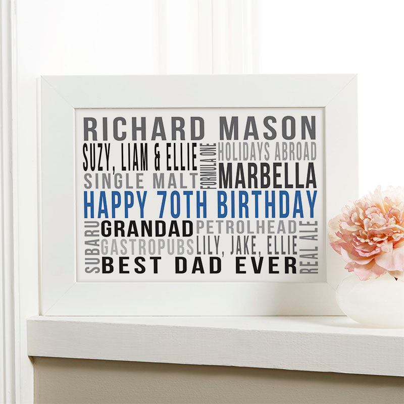 Personalised 70th Birthday Gift Ideas for Him Chatterbox