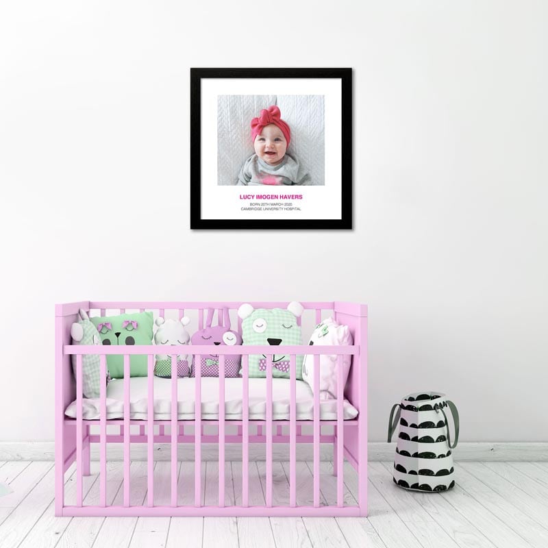 baby picture personalised wall art
