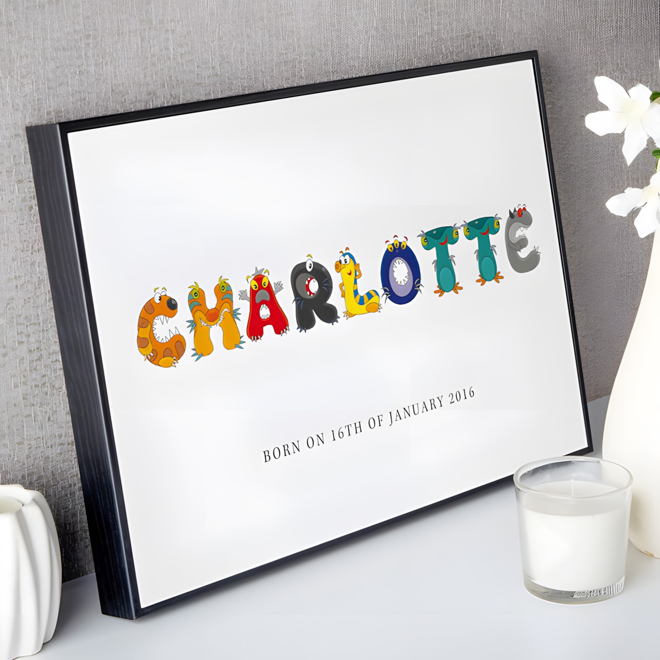 personalised baby name frames