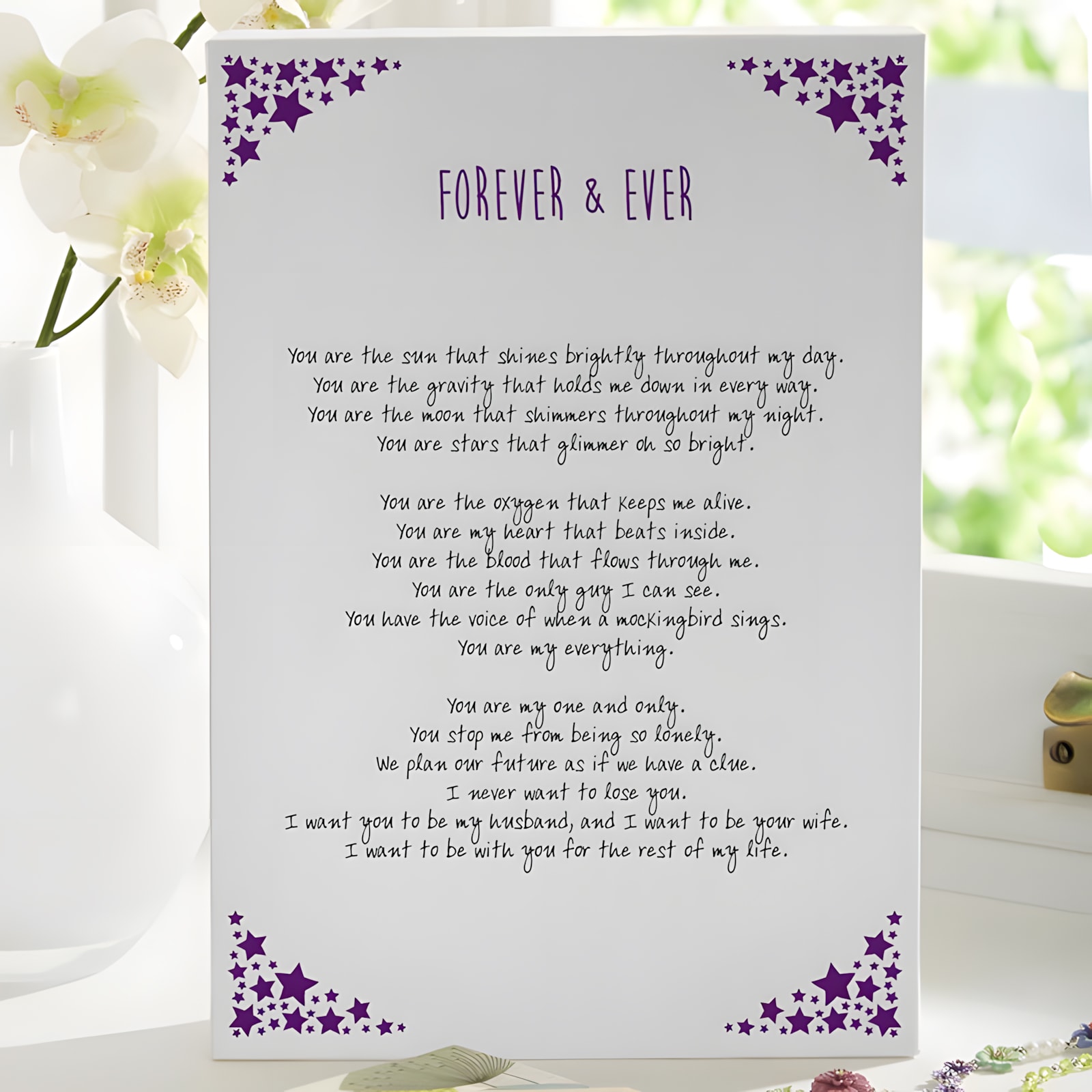 Personalised Poem Or Verse Prints Canvases Preview On Screen