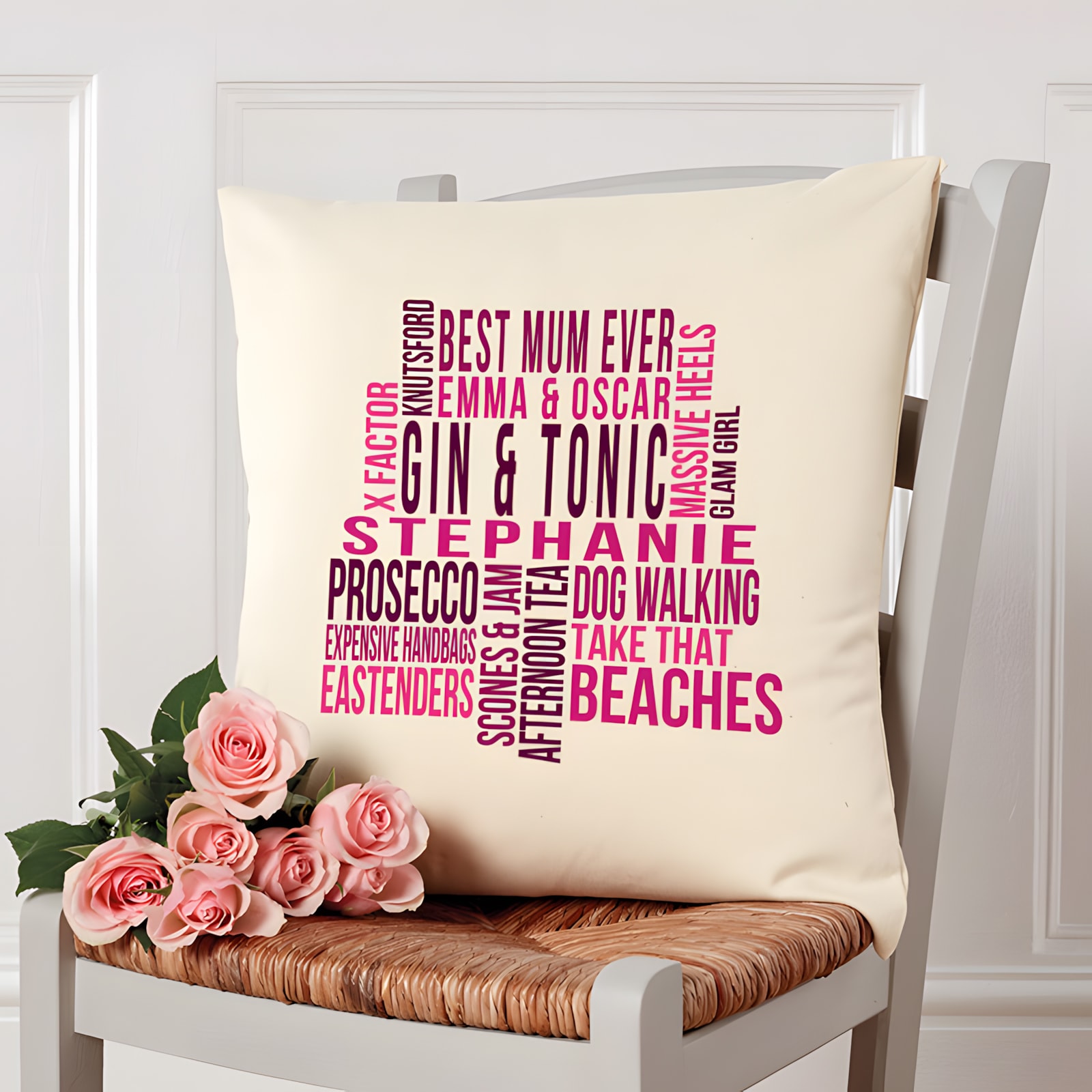 Personalised clearance word cushions