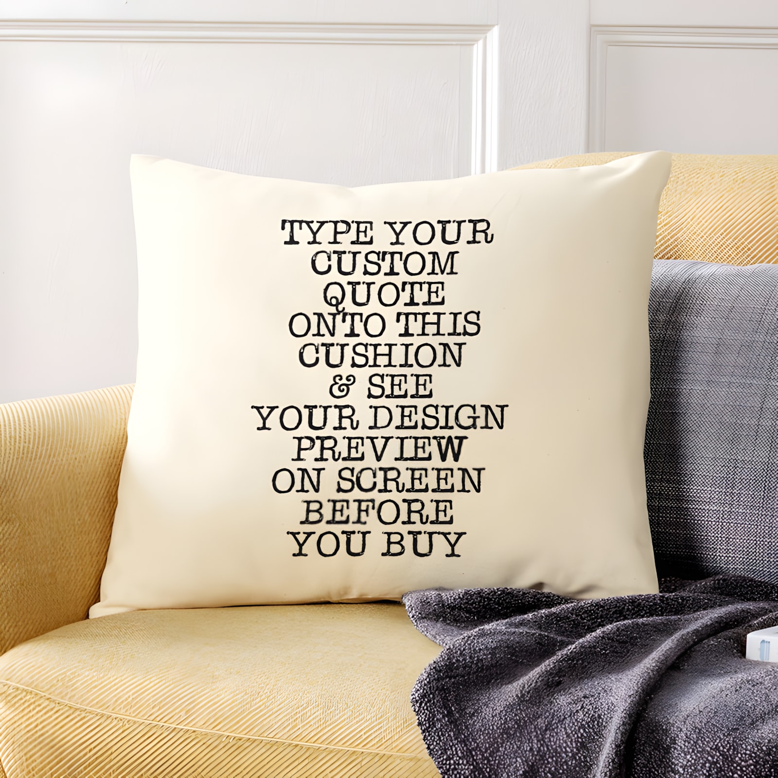 PERSONALISED WORD ART LARGE LUXURY CUSHION COVER ANY OCCASION FREE P/&P
