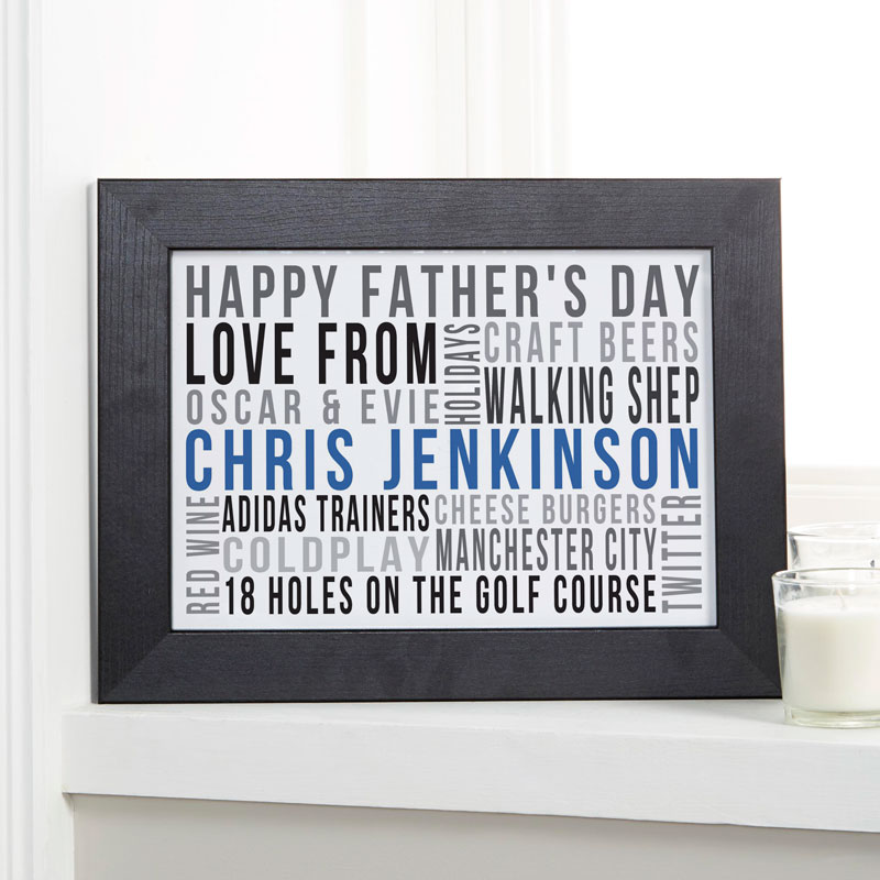 Personalised Daddy Is My Hero Print Gift Bespoke Unique Present Love Fathers Day 