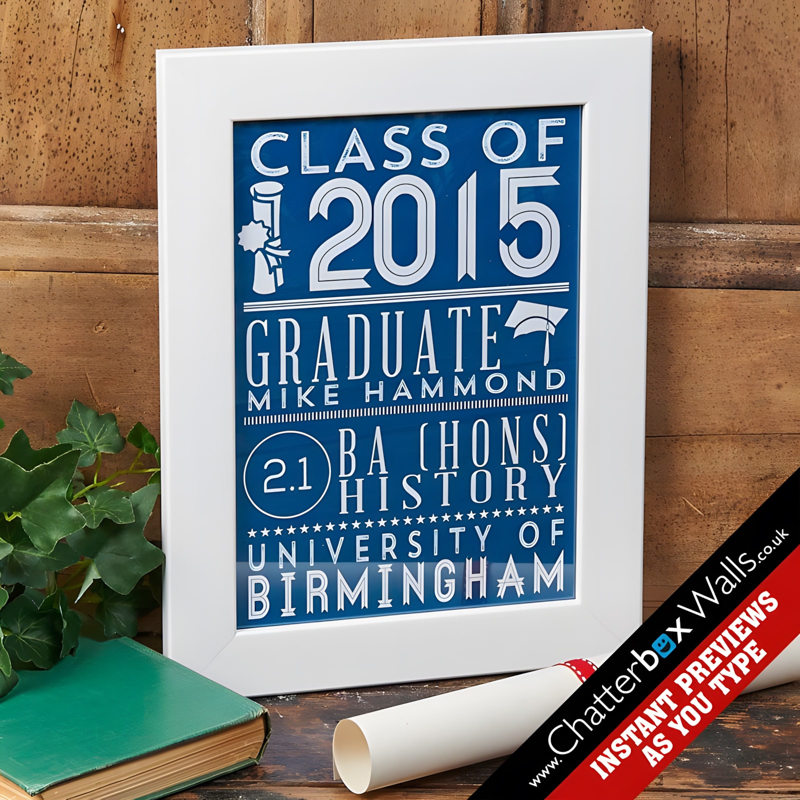Personalised Graduation Wall Art Print Chatterbox Walls