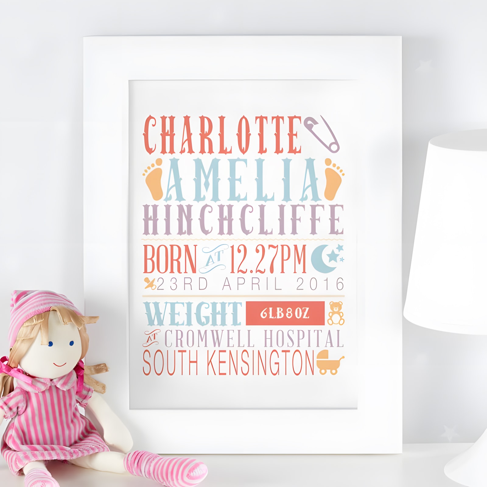 personalised new baby print