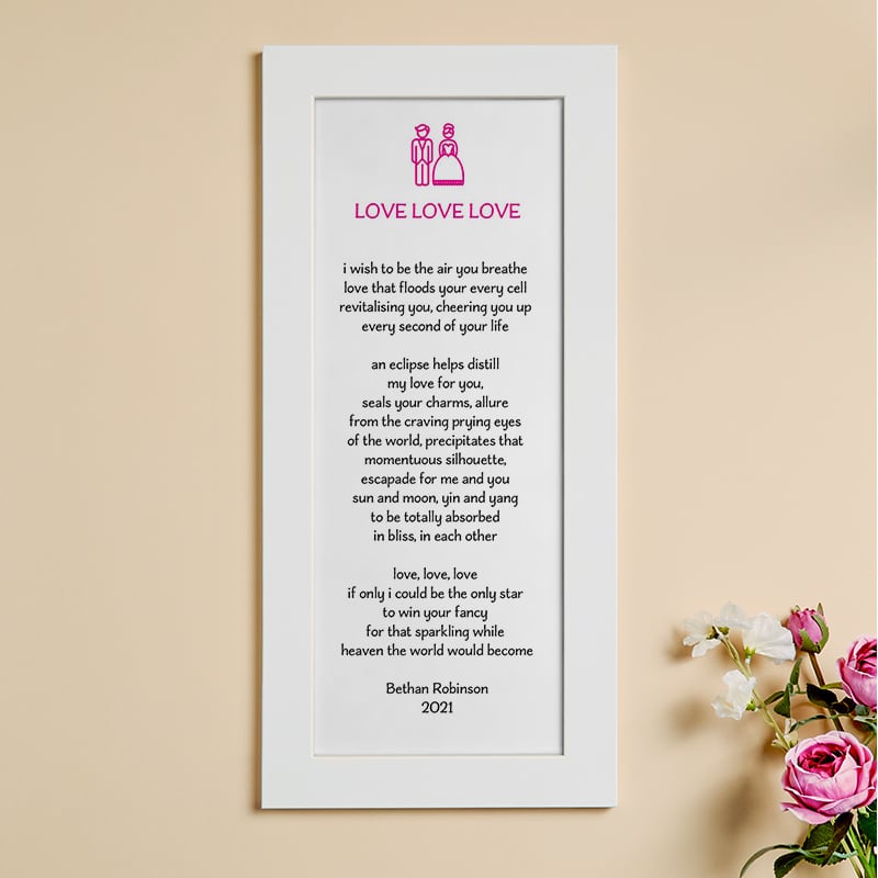 poetry picture gift custom made