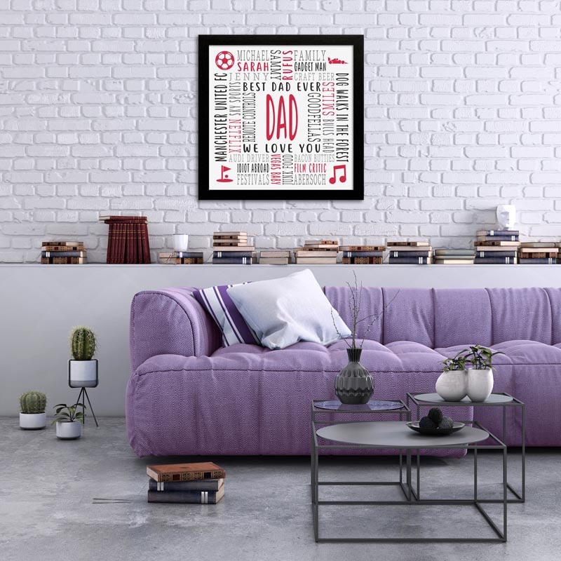 personalised print wall art picture for dad