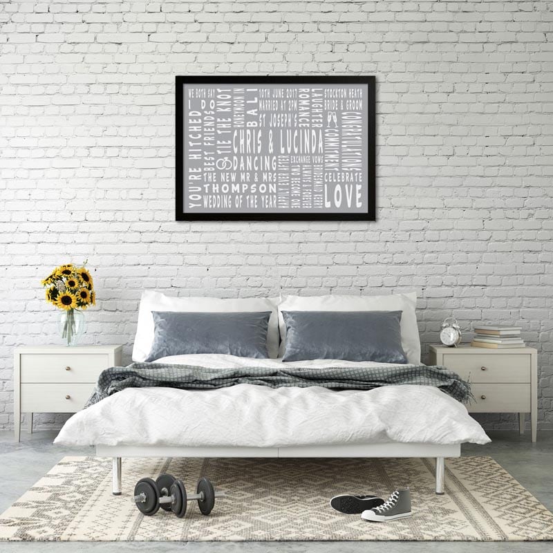 wedding anniversary unique gift personalised wall art