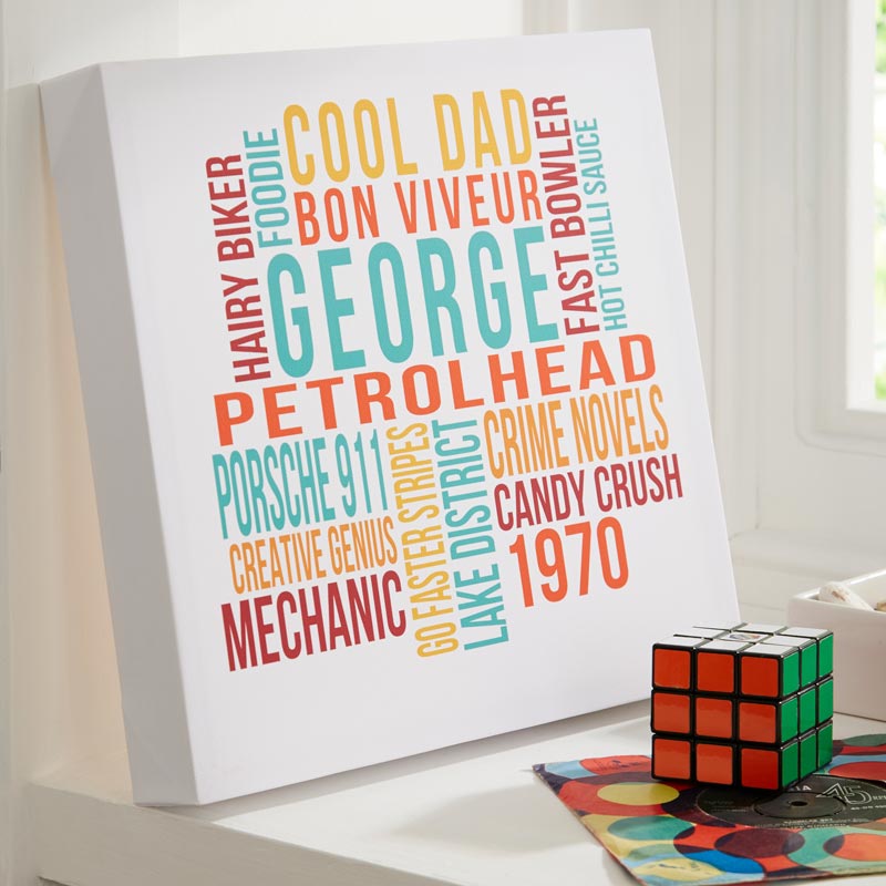 personalised word art canvases