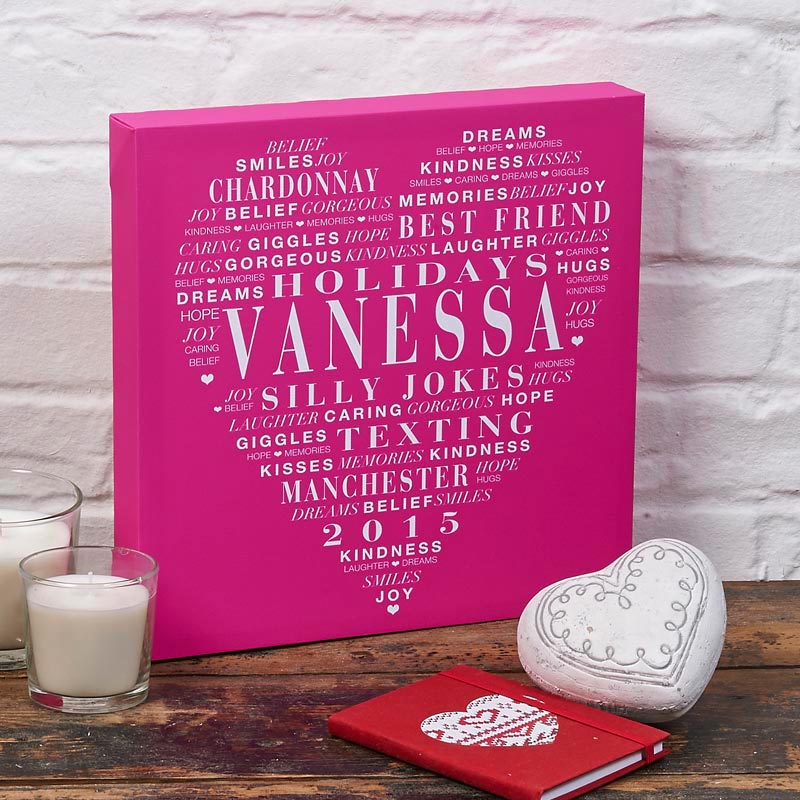personalised word art canvases